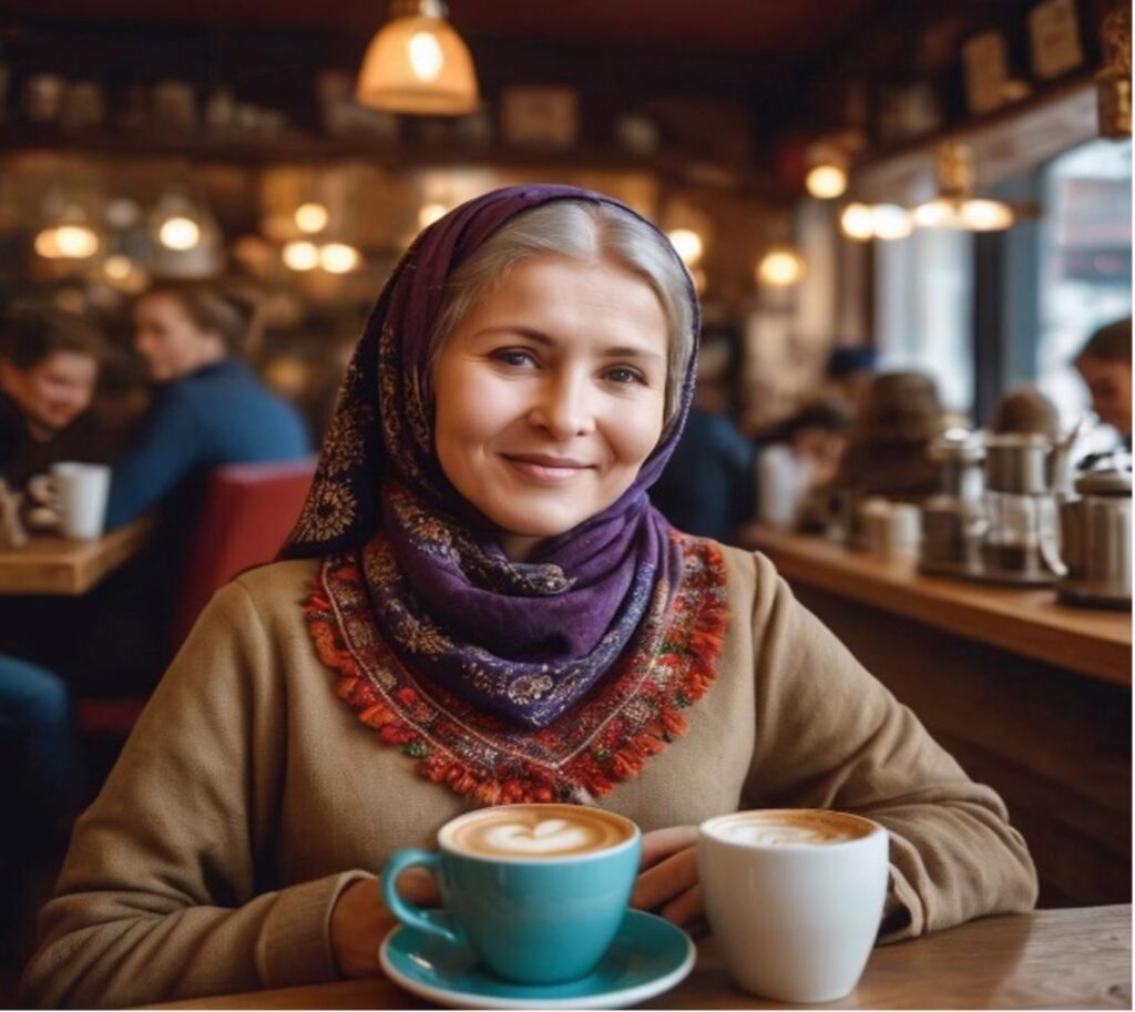 Tit milk lattes at the Russian Coffee Shop