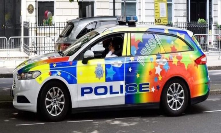 Blinded by the light! Suffolk Police car turn rainbow warrior