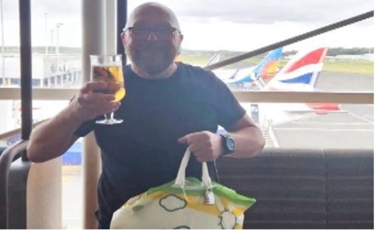 63 years old man flies to Ibiza for party, with ASDA bag in hand