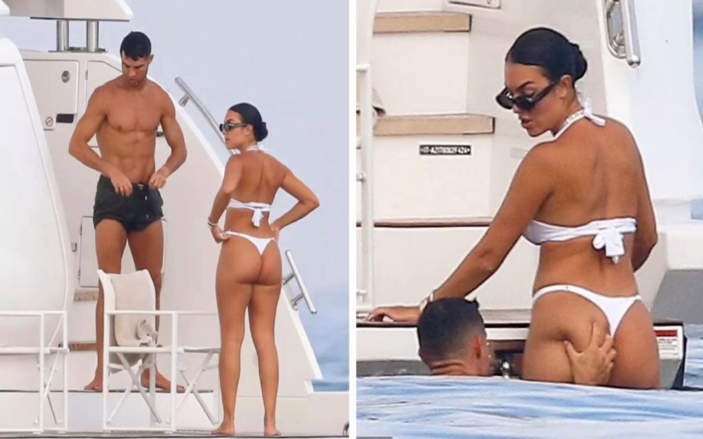 Hand ball! Ronaldo admires wife’s ‘soccer ball bottom’