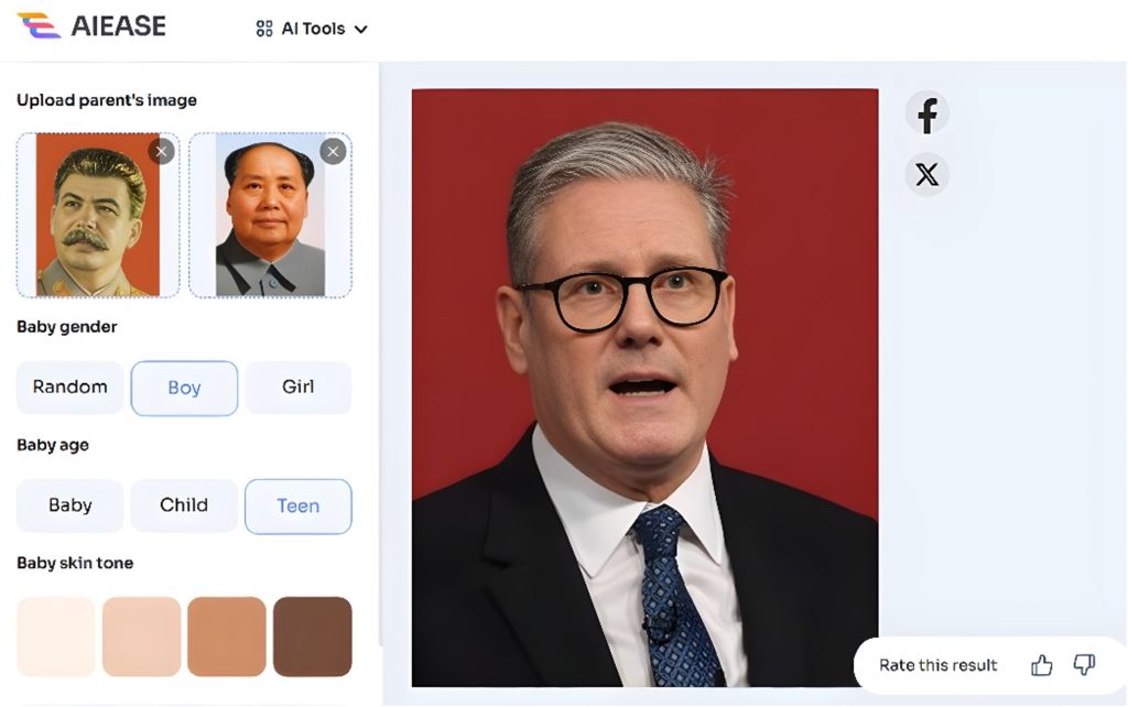 AI Baby Generator confirms Keir Starmer as love child of Stalin and Mao